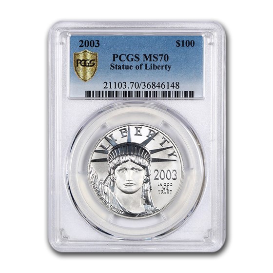 2003 1 oz Platinum American Eagle MS-70 PCGS 2003 1 oz Platinum American Eagle MS-70 PCGS